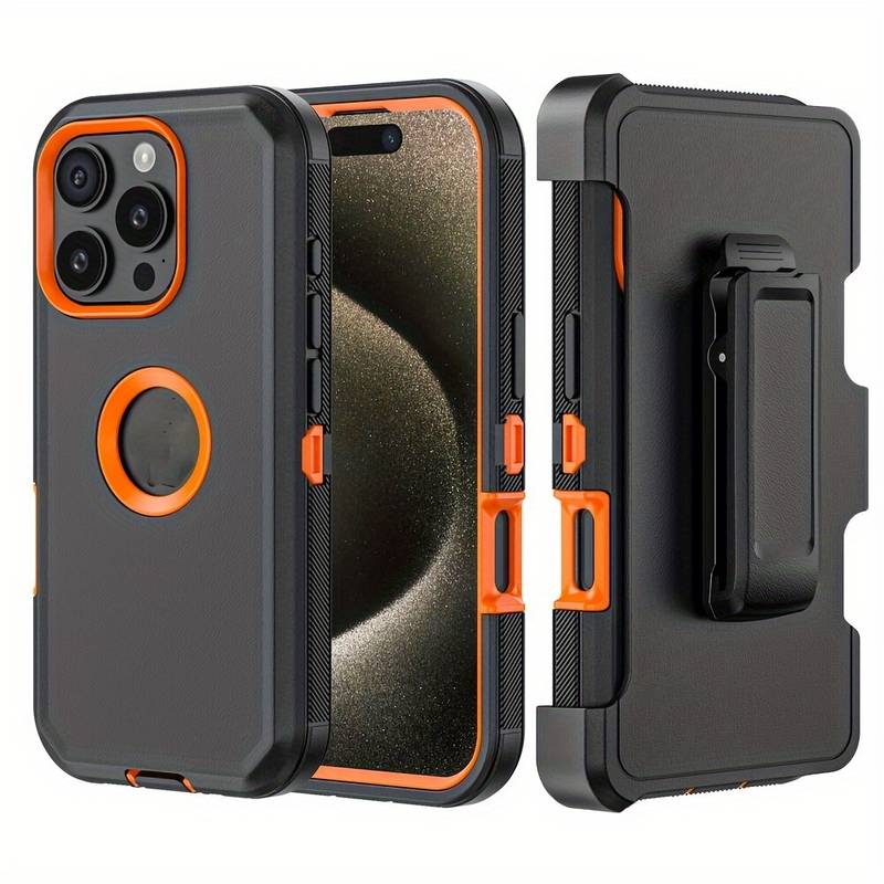 BENTOBEN Heavy Duty Shockproof Case For IPhone 16/15 Pro Max – With Belt Clip Holster & Kickstand (Black)