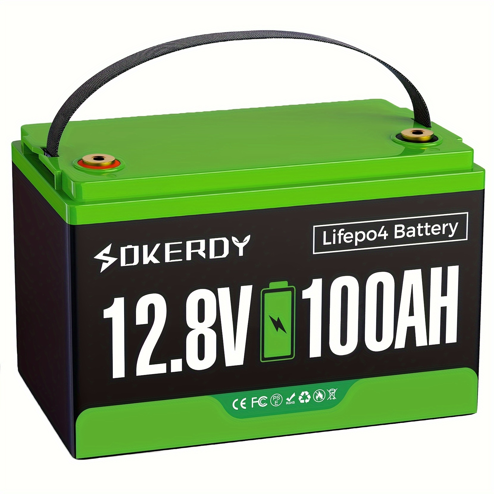 

Lifepo4 Battery 12v 100ah Lithium Battery, Built-in 100a Bms, 3c Discharge, 15000 Cycles, Perfect For Golf Cart, Trolling Motor, Marine, Home Energy Storage And Off-grid
