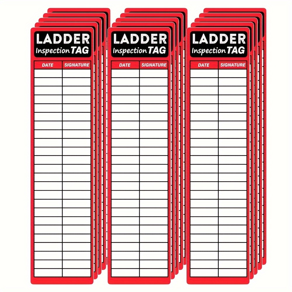 Ladder Inspection Labels Safety Stickers Ladders Red Safety - Temu ...