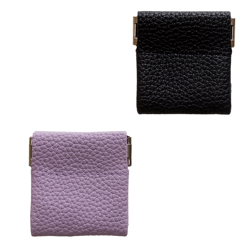 TEMU 2-pack Pu Mini Coin Purse, Compact And Portable Women's Jewelry Storage Pouch, Organizer For Data Cables And Earphone Cords