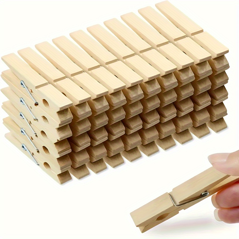 

40pcs Clothes Folder Bamboo Clip, Hanger Multi-functional Wooden Windproof Household Fixed Clip, Clothes Clip, Heavy Bamboo Jacket Clip, Clothes Pins