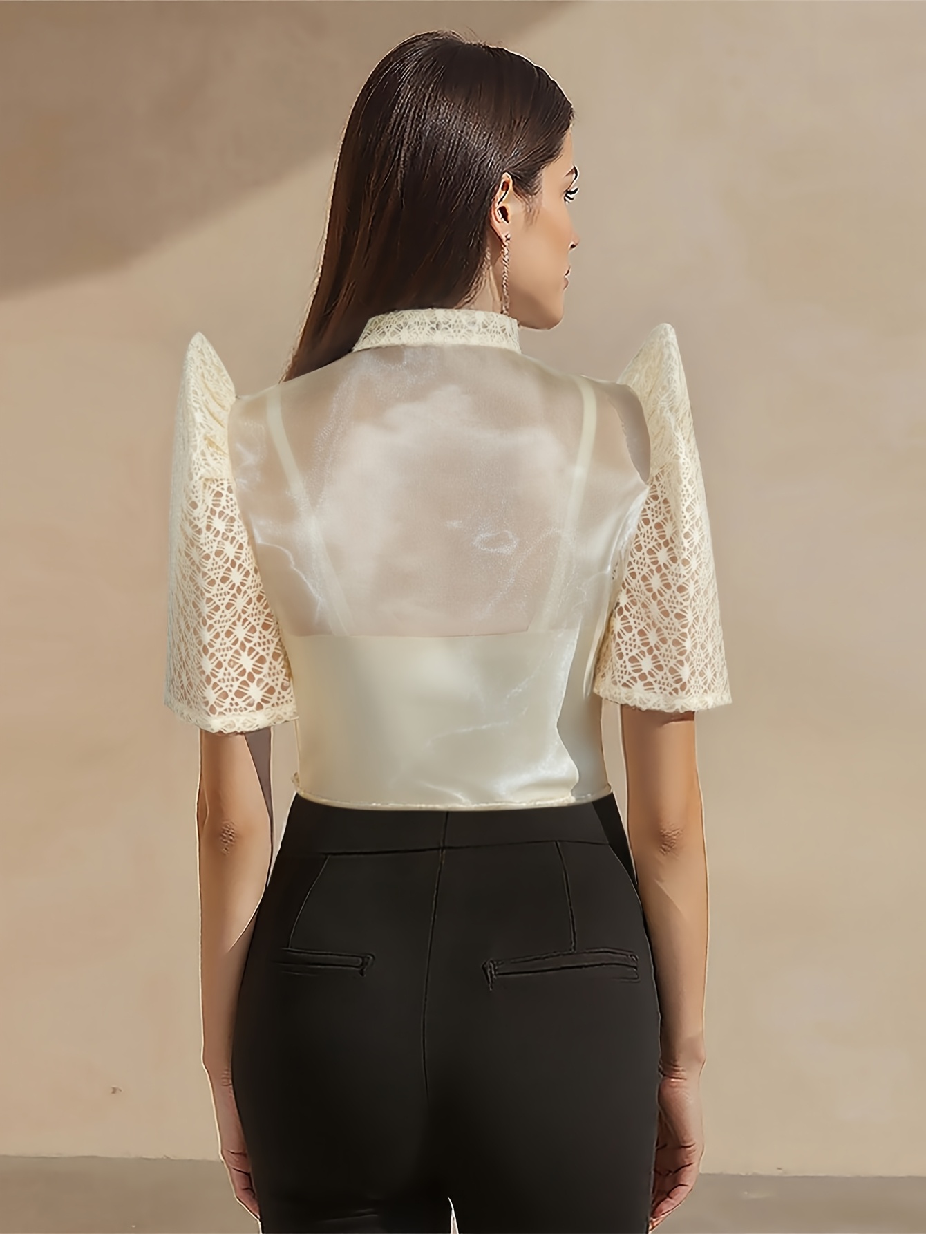 filipino barong inspired lace organza puff sleeve bolero traditional   formal top for weddings and  