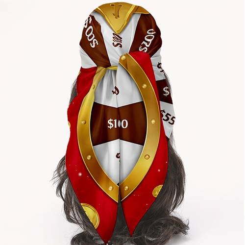 1 faixa de cabelo multifuncional para exterior, da da e cachecol com slogan $100-$500, desporto ao ar livre/roupa casual/ de lazer, festival de /viagem, e /trend individual, lenço de cabelo, presente de verão/presente de aniversário