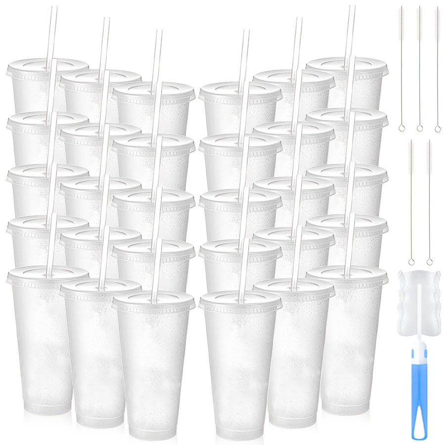 Image of Of 30 Pink Transparent Plastic Cups, Designed For Reuse And , Ideal For Everyday Hydration, Suitable For Home, Office, Dining Establishments, Social Events, And Gifts For 's Day And Mother's Day