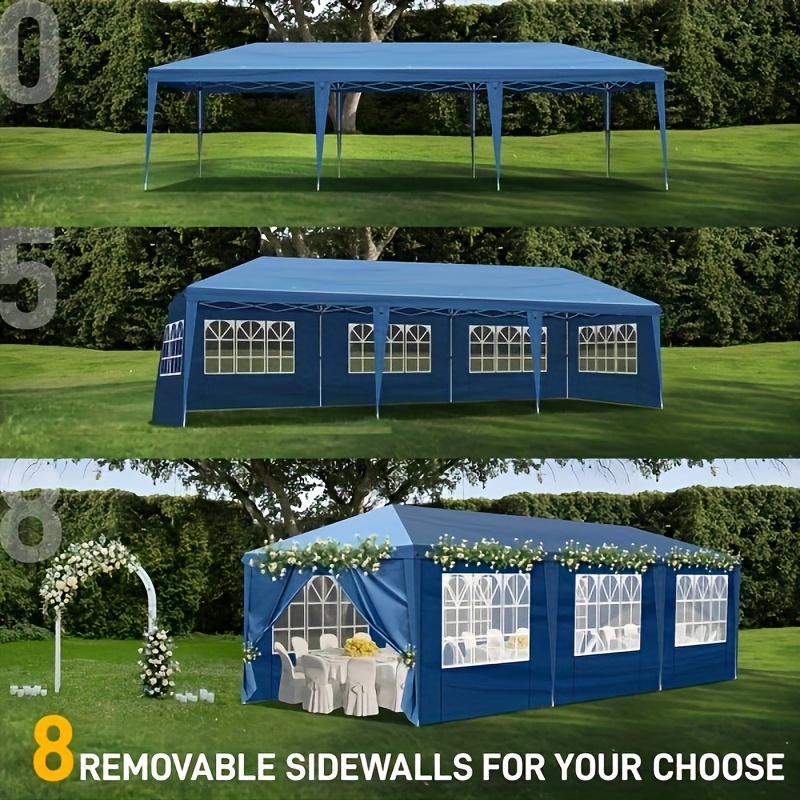 

Tooluck 10x30ft Outdoor Canopy Tent, With 8 Side Walls, 3 Adjustable Height, Suitable For Lawn, Terrace, Camping And Other Outdoor Scenes