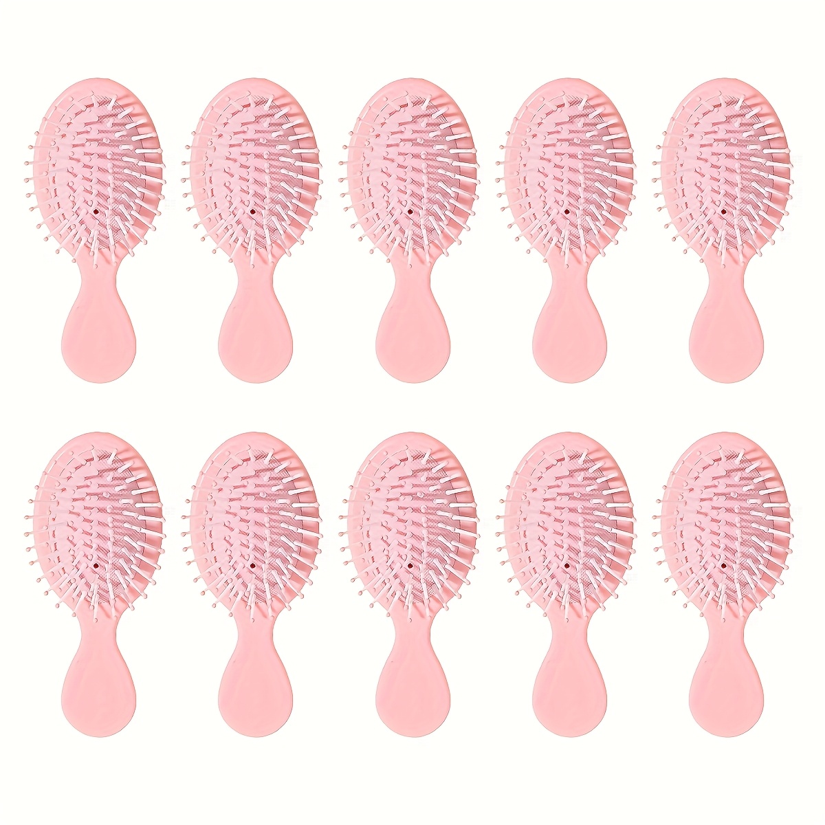 TEMU 10pcs Mini Hair Brushes, Travel Wet Hair Brushes For Most Hair Types, Travel Brushes, Bridesmaid Gifts, Black And Pink