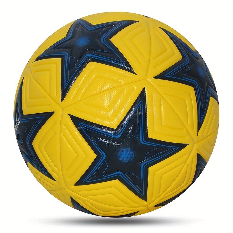 1 stuks Faux PU Voetbal met Sterpatronen, Professionele Maat 5 Voetbal, Hoogwaardige Naadloze Voetbal voor Buitensporten, Professionele Liga, Voetbaltraining, Wedstrijd, Spel (Onopgeblazen)