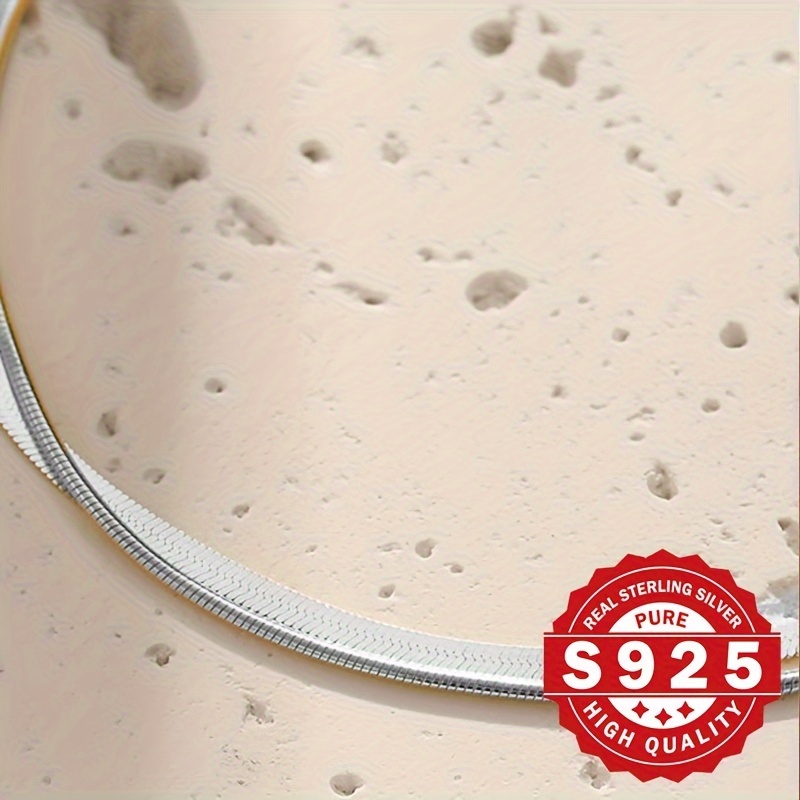 Women's S925 Sterling Silver Double Layer Blade and Round Snake Pattern Bracelet