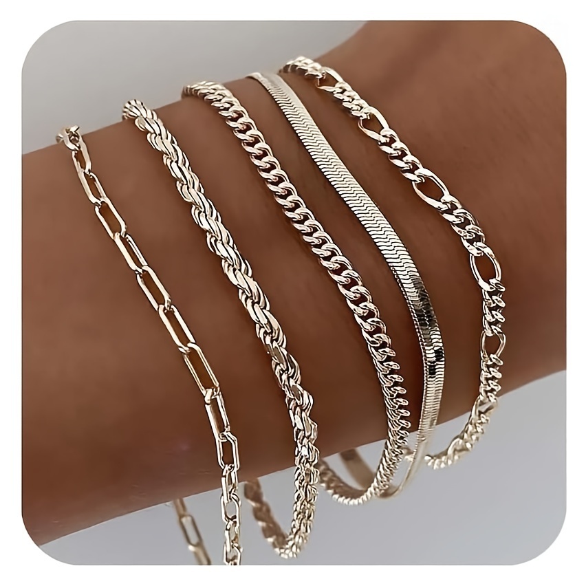 

Women' Jewelry Set - Silver-plated Stainless Steel, Vintage Punk Style, Stackable Link Chain Accessories, & Gift-giving - Includes Cuban & Paper Clip Chains