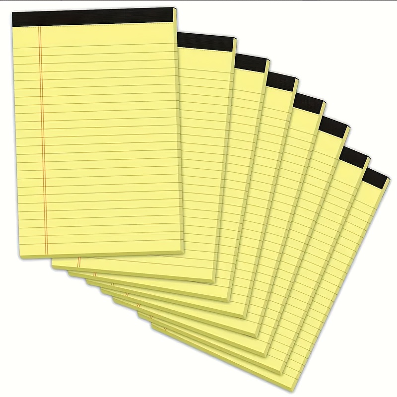 8 Books With 400 Sheets Yellow 5x8in Pee Pad Notebook, University Rules Note Paper, Easy Design Suitable For Students And Office Memo Pads