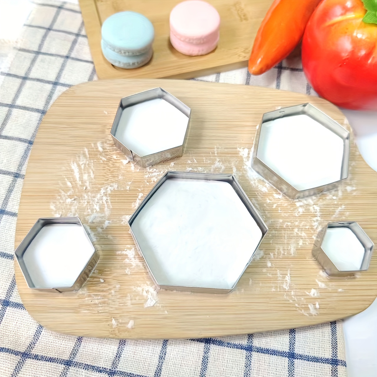 3pcs Geometric Shape Set 5pcs Square Set Baking Cookie Molds Cookie Embosser Kitchen Gadgets Fruit Vegetable Cutter