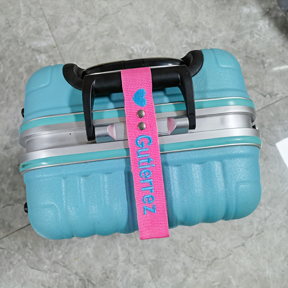 TEMU Colored Luggage Ribbon With Metal , Customizable Trolley Case Luggage Tag, Boarding Pass, Backpack Ribbon