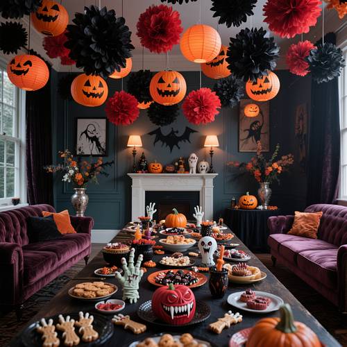 14pcs set of halloween paper ball pumpkin lantern decorations suitable for hanging decorations red and indoor and outdoor celebrations