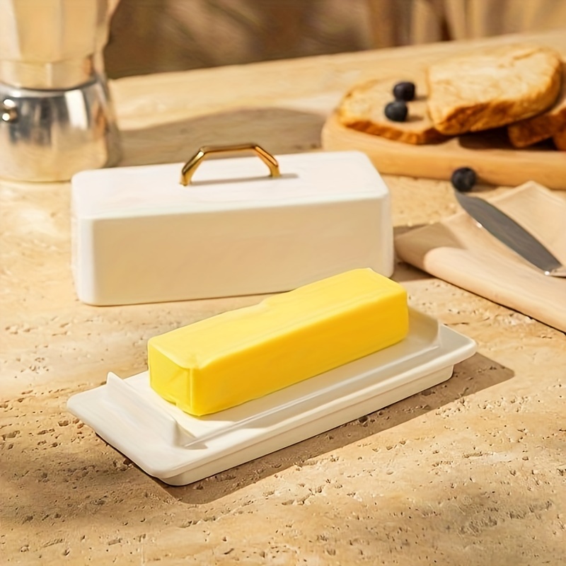 TEMU Sweese Butter Dish With Lid For Countertop - Butter Container - Butter Saver, 4oz Beautiful Small Butter Tray For Coast Butter, Fridge, Dishwasher Safe