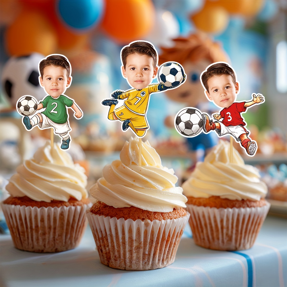 28-teilige Fußball-Tortendeko – Spieler, Trophäe, Bälle & Sterne Für Geburtstagskuchen, Kinderparty, Sportthema