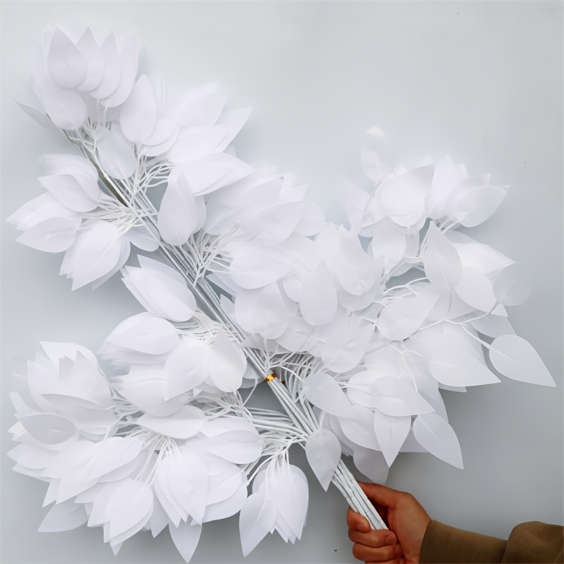 Simulation Branch Trunk Handle High-grade Artificial Leaf Project Outdoor Decorative Leaves 12pcs