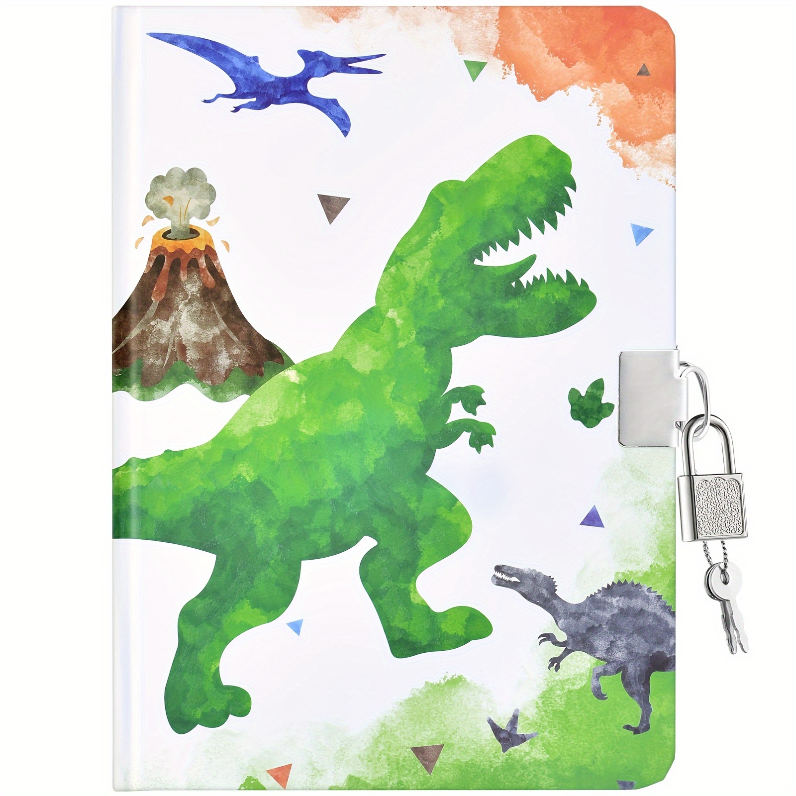 

Dinosaur Journal Notebook A5 - Personalized School With , Dotted , Hard Cover, Paper Material, Green