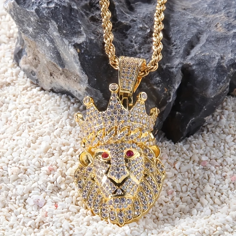 TEMU 1pc Fashionable Domineering Crown Pendant Necklace Hip Hop Fashion Jewelry Men's Rap Rock Party Jewelry