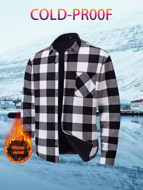 mens new lined thickened classic outdoor sports button up cardigan