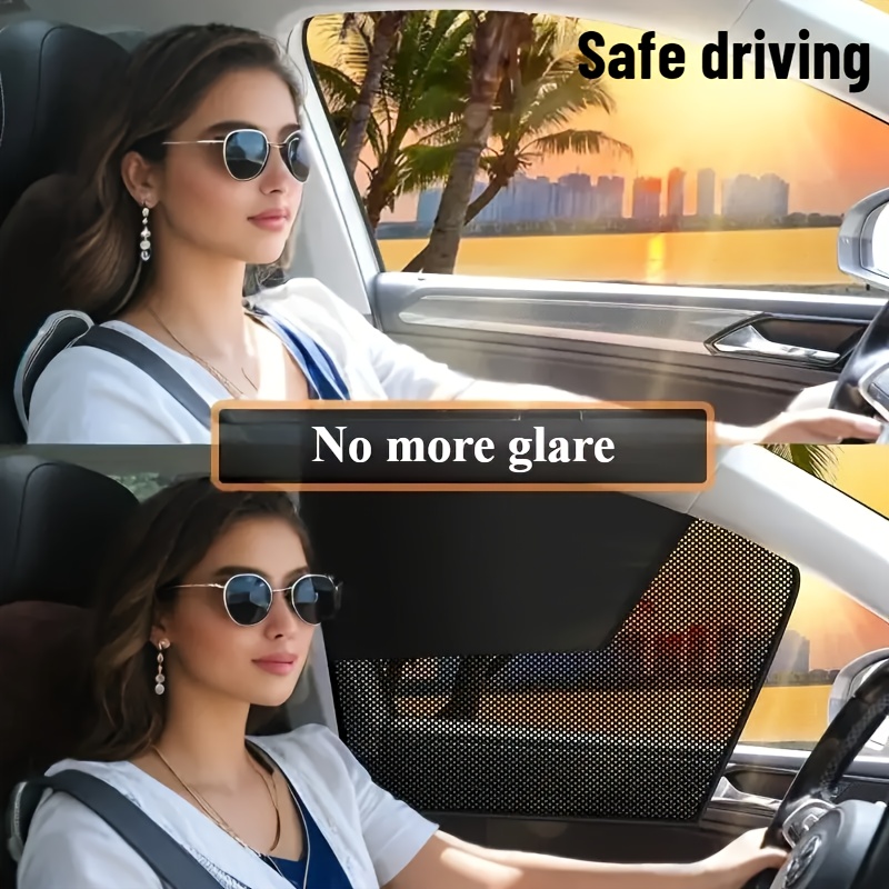   4pcs magnetic car sunshade set black mesh window covers with strong magnets for uv protection and heat reduction universal fit for most cars suvs and birthday gifts