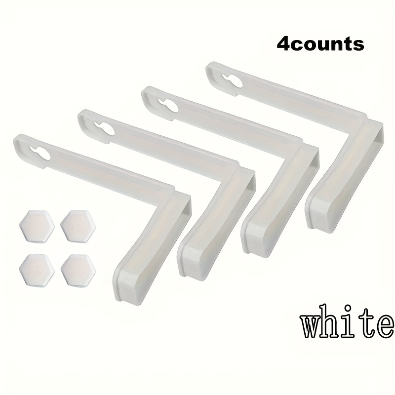 TEMU 4pcs White Non-slip Bed Sheet Clips - Invisible Bedding & Sofa Cover Fasteners, Durable Pp Material, Hand-washable Home Accessory For , Bedroom Accessories