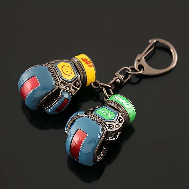 item picture set of 2 pair of boxing gloves metal model keychains gift for boxing enthusiasts commemorative gift model decoration mens keychain pendant car ornament necklace phone charm collectible with collectible    