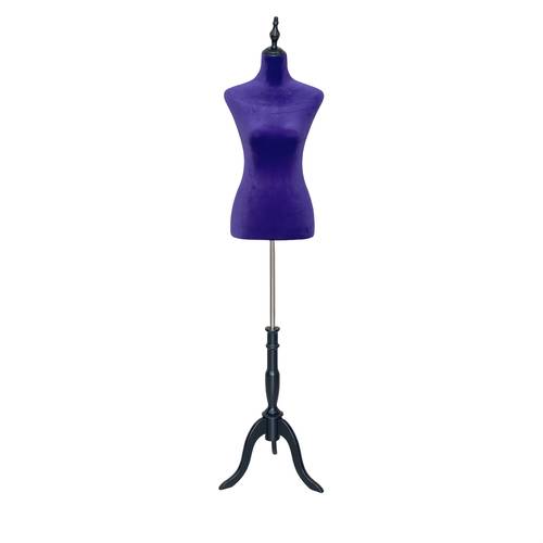 1pc purple female mannequin torso with adjustable height and wooden base retail display dress form for clothing showcase