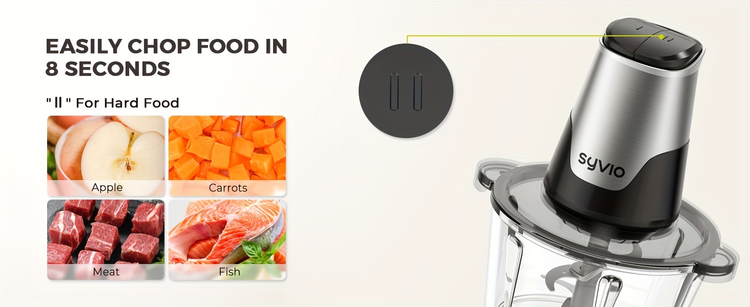 450w food processors with 2 bowls meat grinder 4 bi level blades mini electric food chopper for baby food meat onion vegetables chopper 2 speed christmas gifts Product details 4