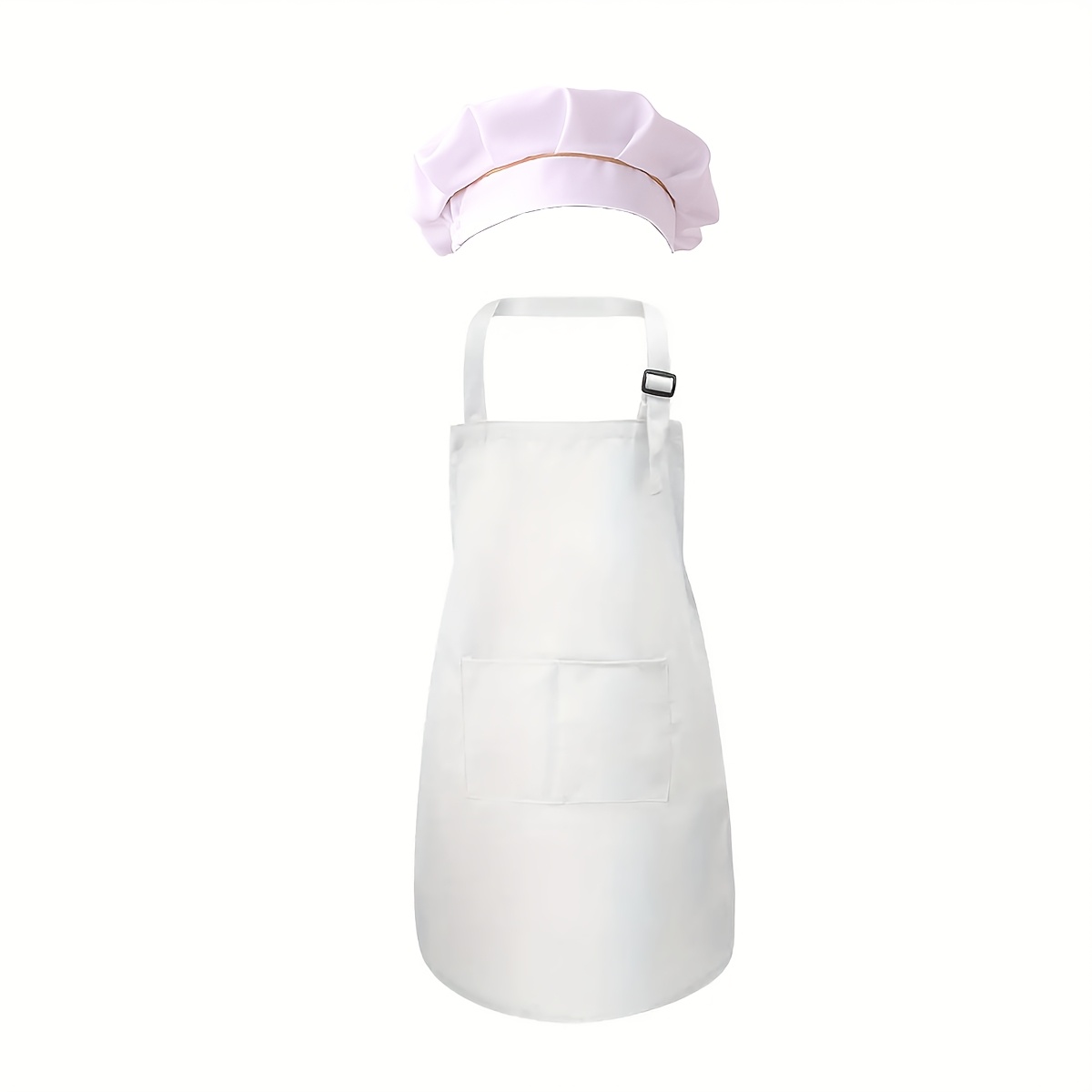 TEMU Personalized Apron & Hat - Name/text/, Nylon Bib & Elastic Baking Hat, Cooking Accessories Suitable For Little Chefs, Parent-child Matching