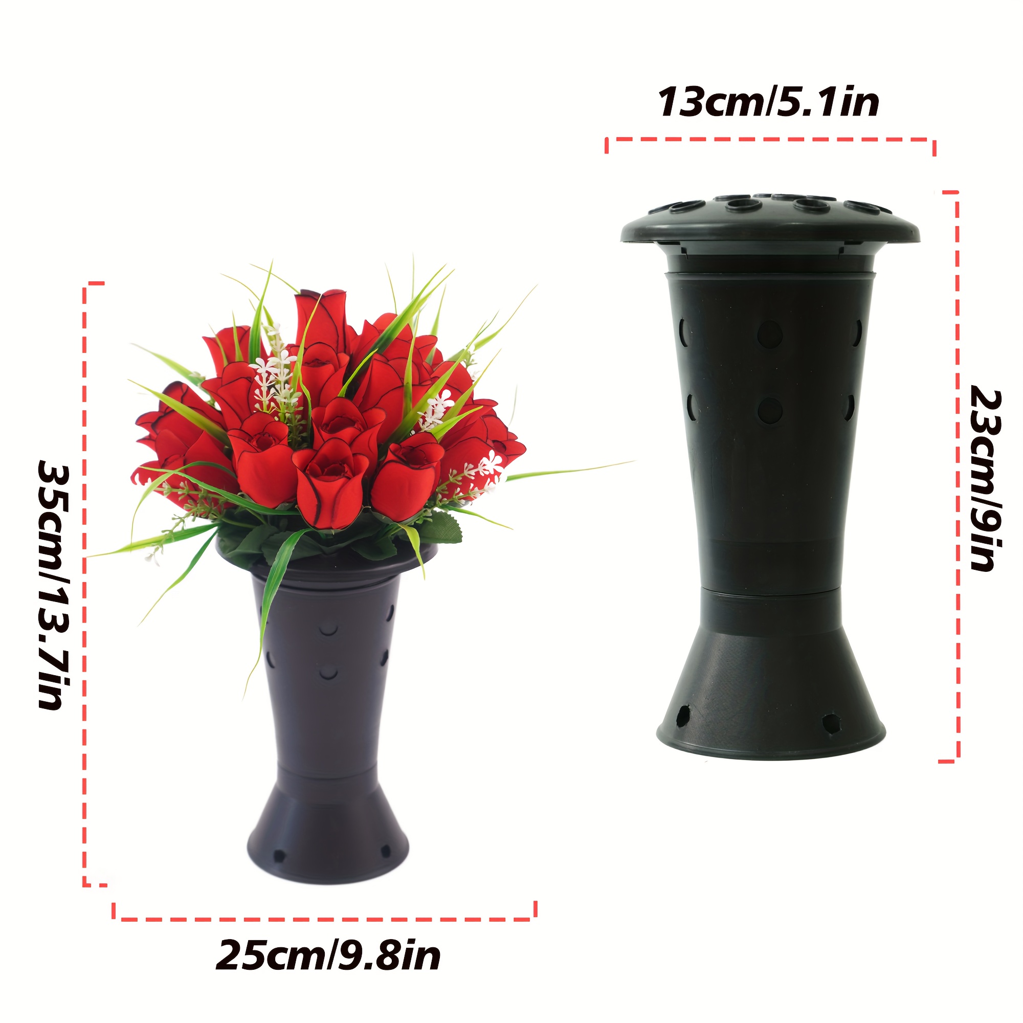 Cemetery Flowers Artificial Flower Pots Roses Chrysanthemums - Temu