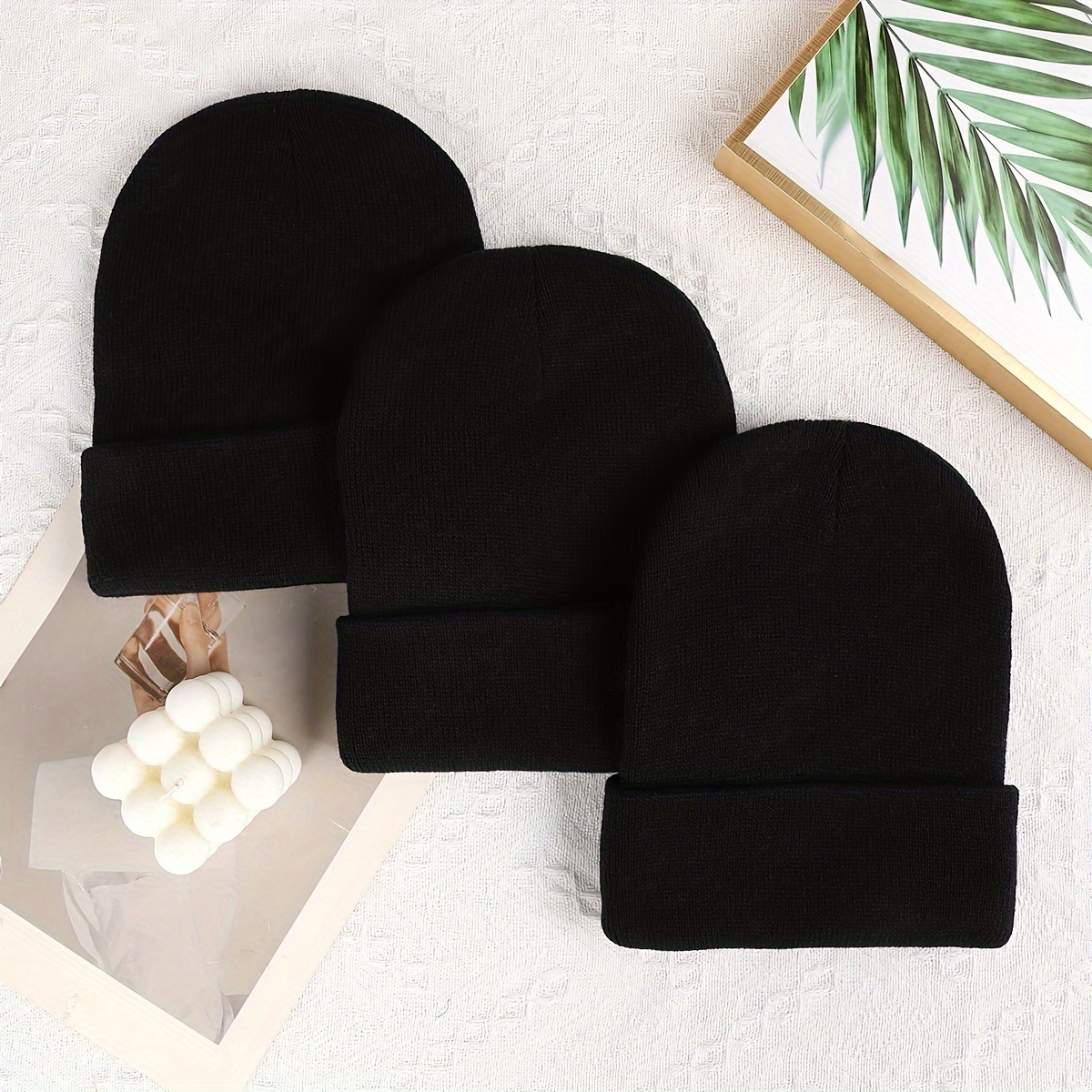 

Lot de 3 Bonnets Tricotés Hommes - -Vent et Chauds /Hiver