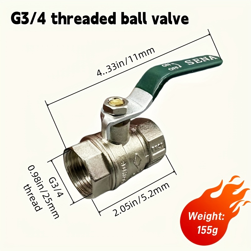Image of 3 Types Of Heavy-duty Ball Valves With Standard G1/2, G3/4, And G1 Universal Thread Specifications. Suitable For: Use In Households//agricultural Irrigation/greenhouse /pool Areas