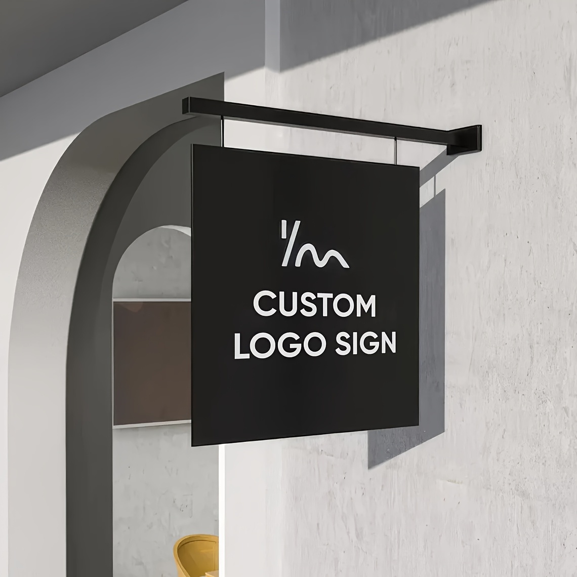 TEMU Personalized Custom Outdoor Hanging Sign Suitable For Home Address Display, Business Signage & Wedding Party Decor - /image, Modern Wall-mounted