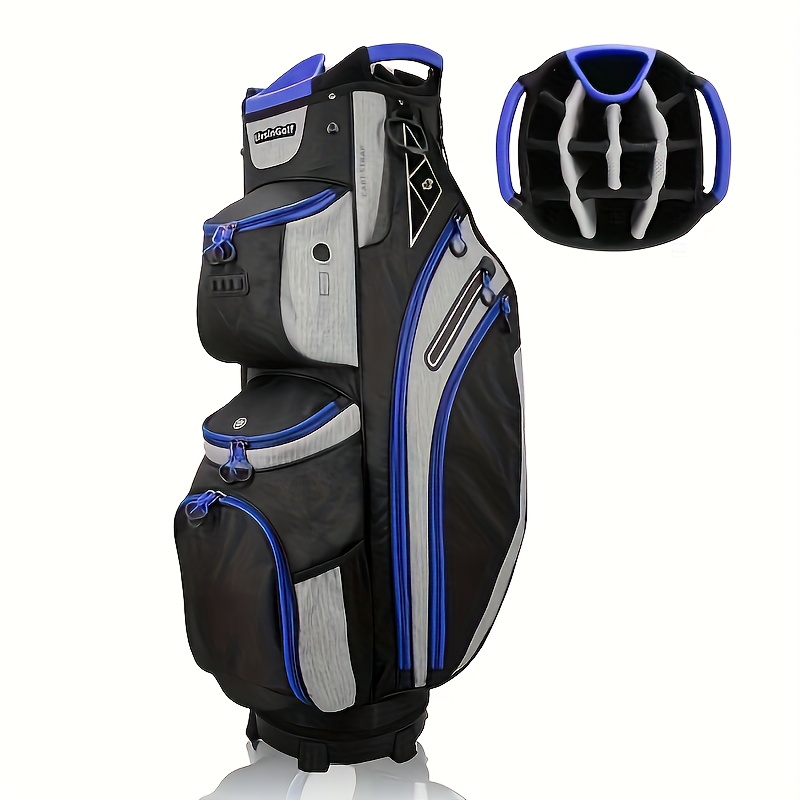 14 slot golf cart bag cooler putter well elegant black blue