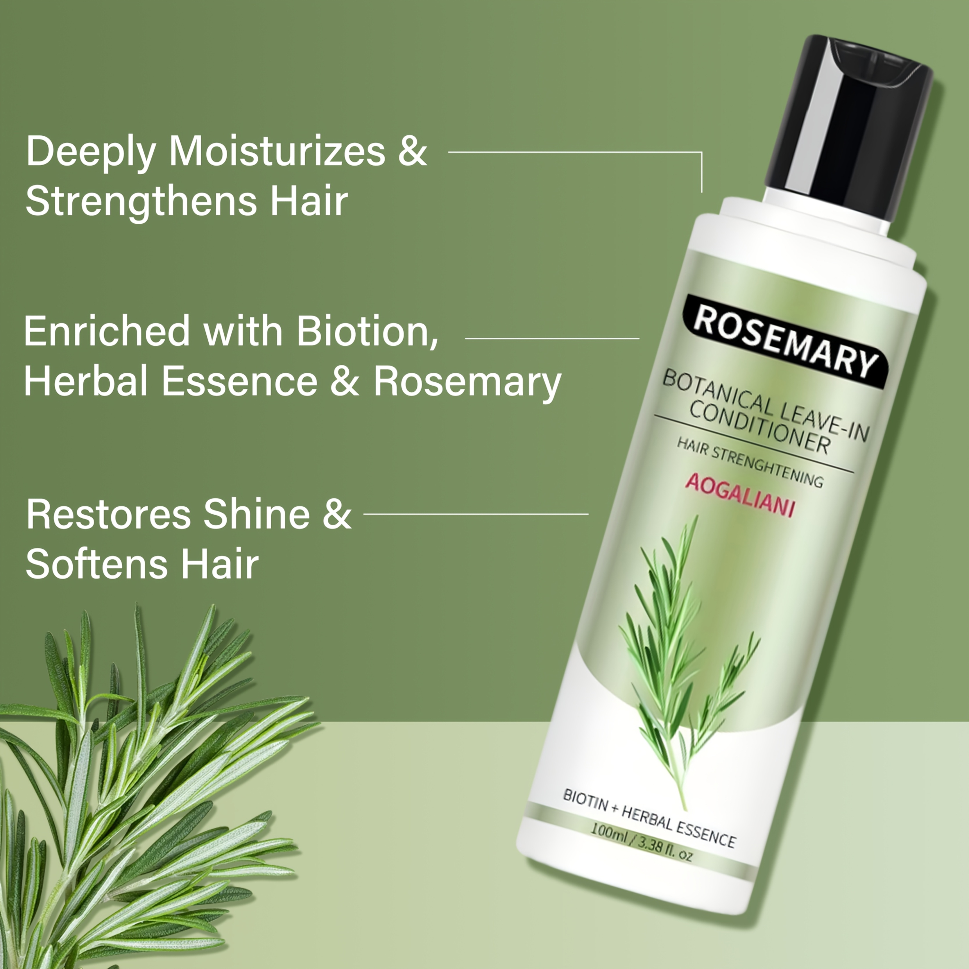 rosemary hair conditioner enriched with rosemary ginger biotin keratin argan oil   oil control unisex for all hair types suitable for dry hair deep moisturizing hair conditioner sleek haircare   ingredients Product details 2