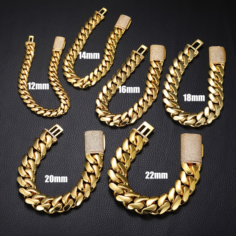 Men's Zirconium Necklace Bracelet Set