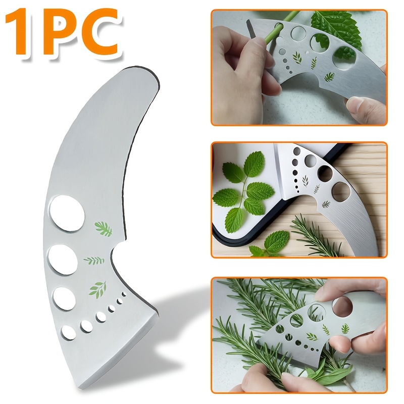 TEMU Household 9 Hole Stainless Steel Stripper, Efficient Stem Remover For And Parsley, Easy To Clean Stripping Tool, Comes With Kale Leaf Peeler,