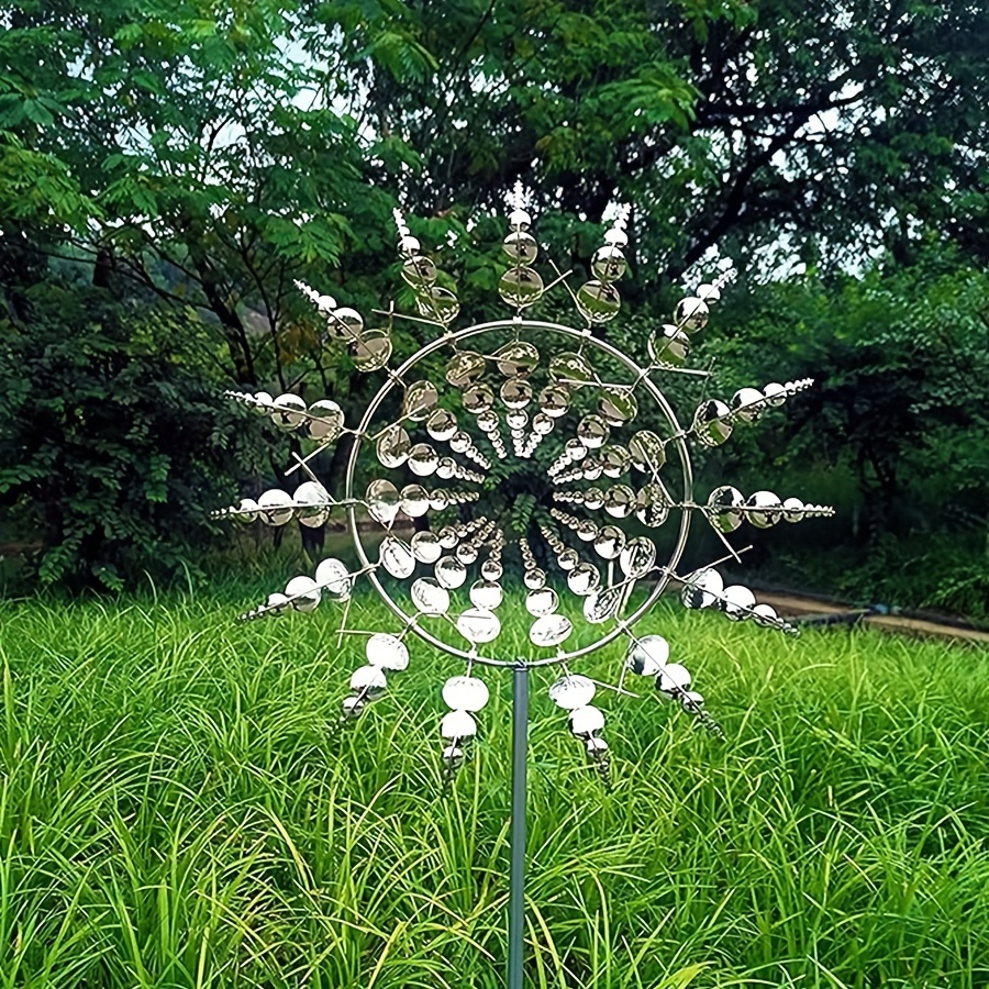 Unique Magical Metal Windmill 3d Wind Kinetic Sculpture Wind - Temu