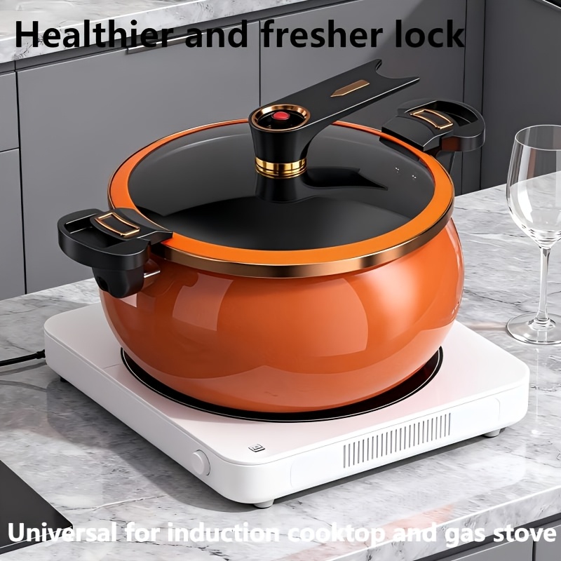 TEMU Enamel Pot; Double-handle Pot; Pot; Home Soup Pot; Stew Pot; Universal For Induction And Gas Stoves; Exquisite, Lightweight, And; Noodle Pot;