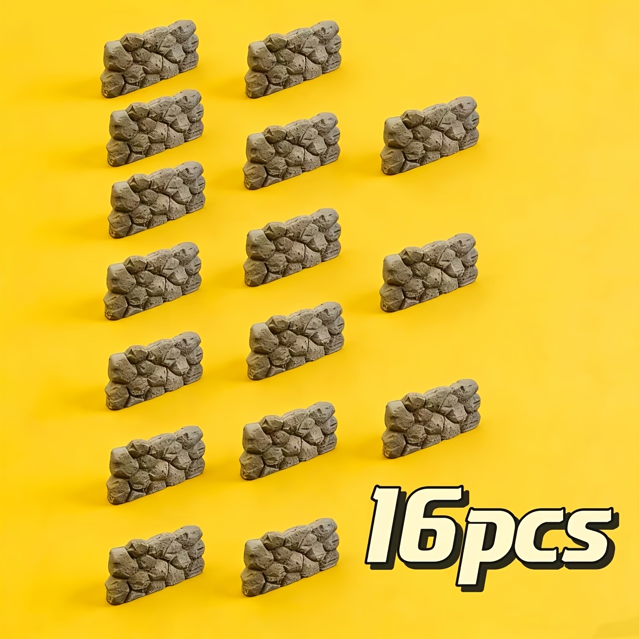 Image of 16pcs Simulated Ornaments, Diy Garden Landscape Decoration, Creative Miniature Landscape Fence, Vintage Stacked Layout Scenery, Sand Table Architectural Barrier Props, Terrarium Decorations
