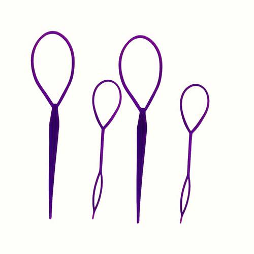 4pcs hair braiding tool set topsy tail ponytail maker braid loop tool hair styling accessory for girls and womens daily use ponytail holder in black gifts for women christmas decorations christmas gifts