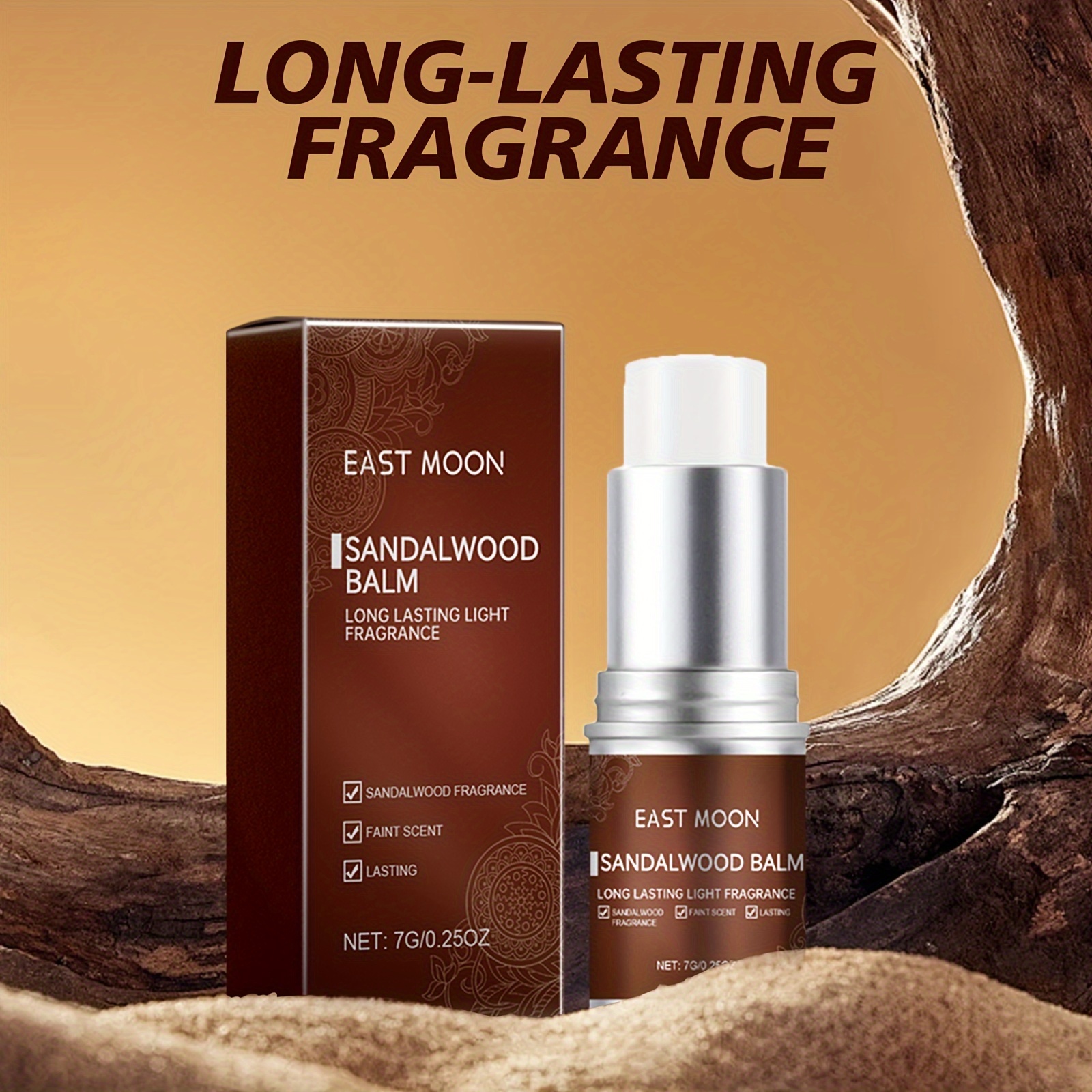 Sandalwood Vanilla Balm, Refreshing And Moisturizing, Non-Sticky, Suitable for Wrist And Behind The Ear, Compact And Portable, Perfect As a Father'S Day Gift, Ideal for Daily Dates And Parties