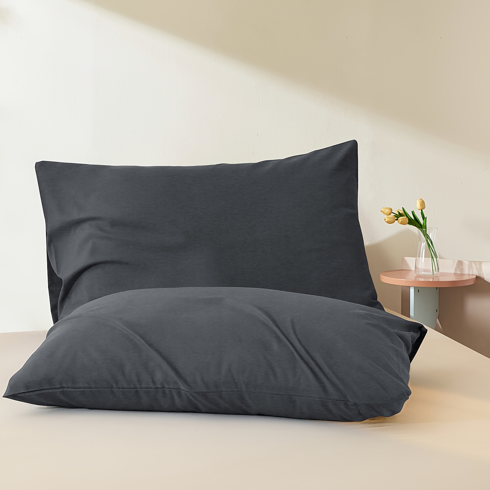 TEMU (local Warehouse) Luxury Pillow Covers - - Two-piece Set - Comfortable And Soft - Easy To Clean - Affordable Pillow Set - (white, Gray, Green,