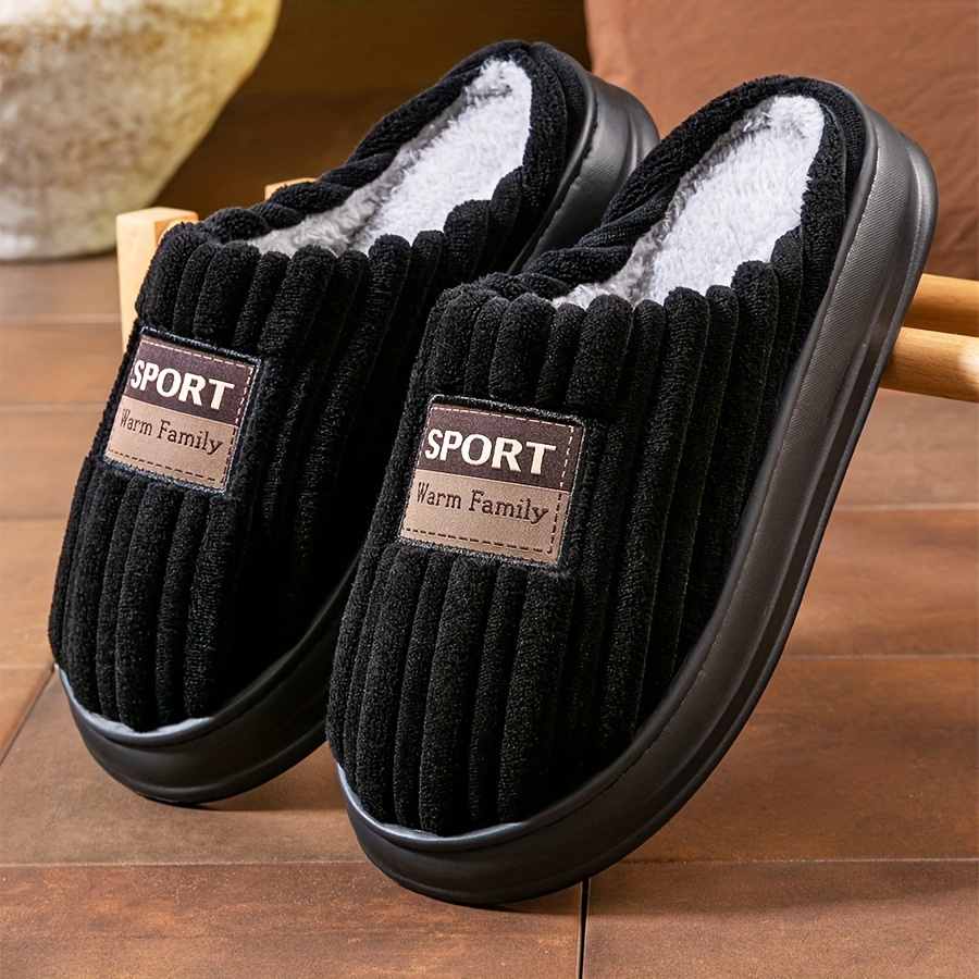 house slippers for men stripes soft memory foam bedroom shoes warm