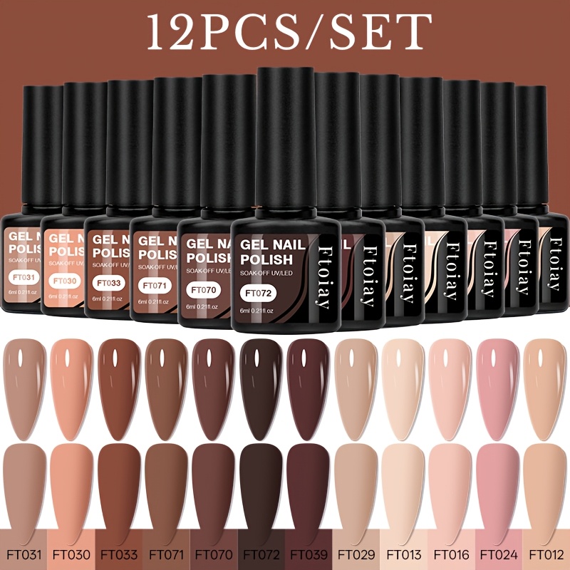 Image of 12-color Gel Nail Polish Set, Long-lasting And Durable, , Fragrance-free And Alcohol-free, Perfect For Diy And Salon Gifts