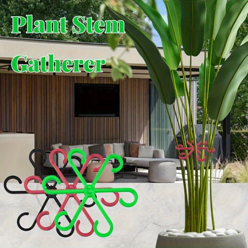 

4-pack Plant Support Stakes - Round Plastic Garden Tools For Flower Pot Shaping & Lawn Care Planter Pots Garden Accessories