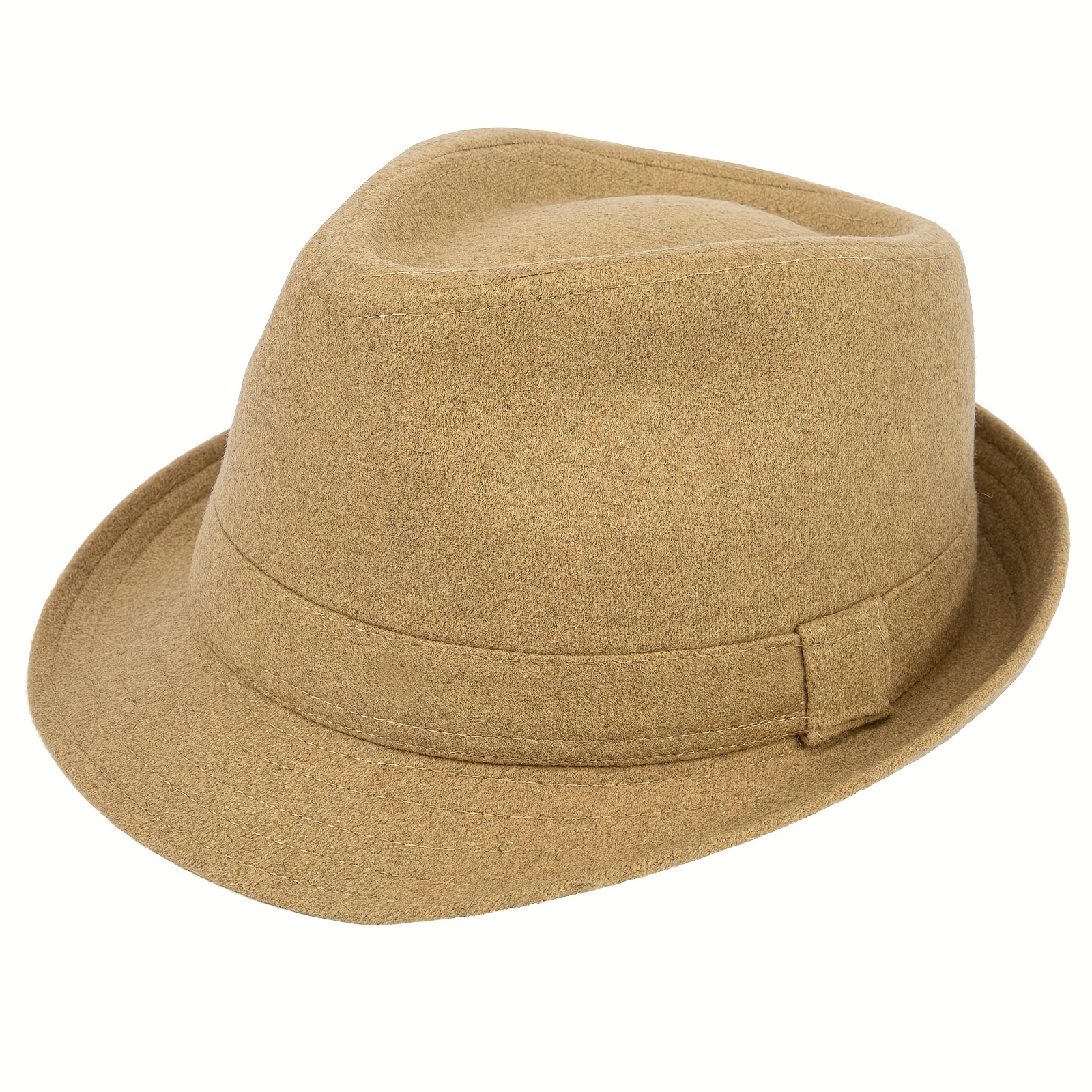 womens camel fedora hat stylish trilby cap Temu - Main Image