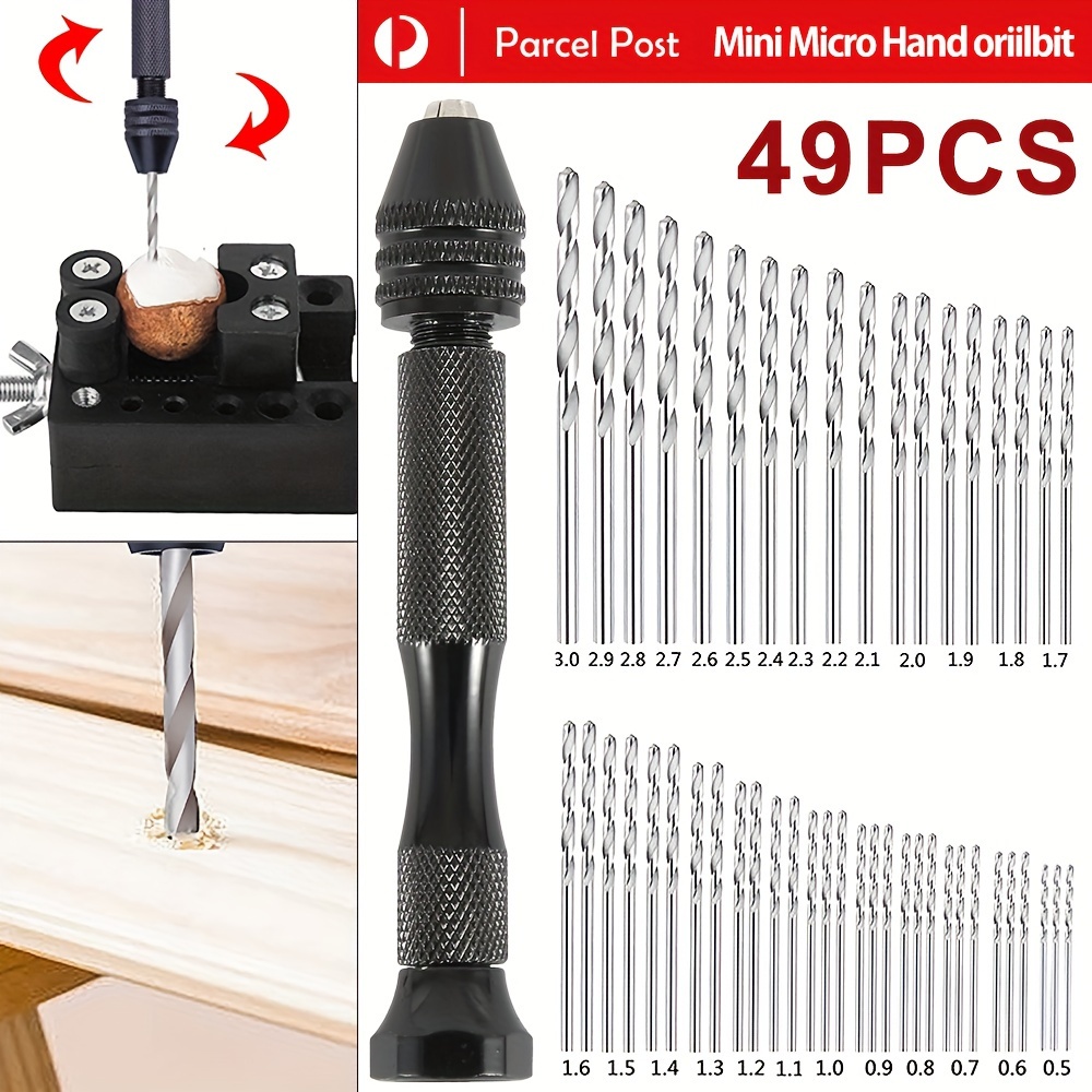 

49pcs Drill Bit Set With Abs Rotary Bits For Wood, Plastic & Rubber Crafting - Metal Construction, No Required, Wood Drill Bit Set