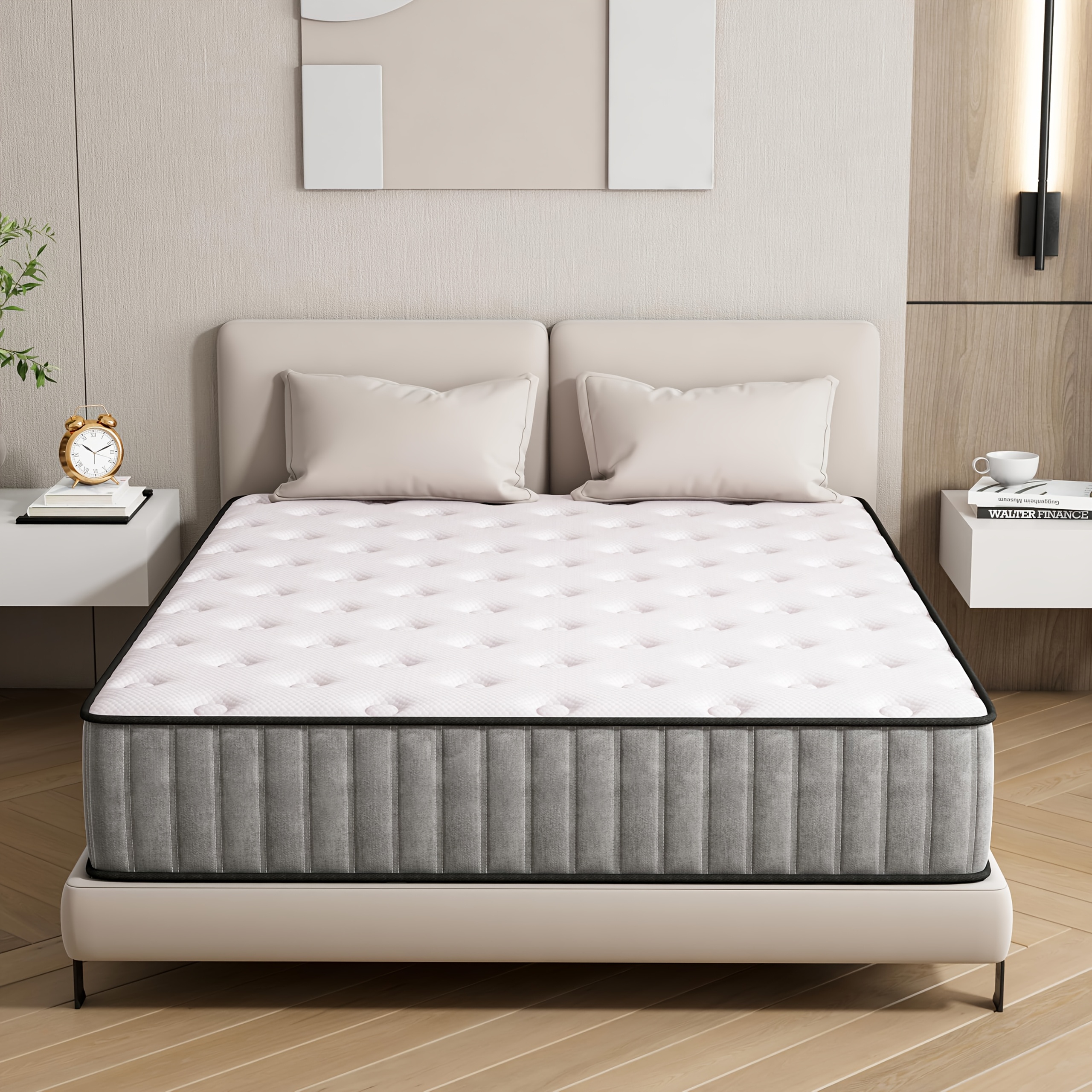 TEMU 8 Inch Full/queen Mattress Cooling-gel Memory Foam And Hybrid Mattress, Medium , Pillow Top Double/full Size , Motion Isolation