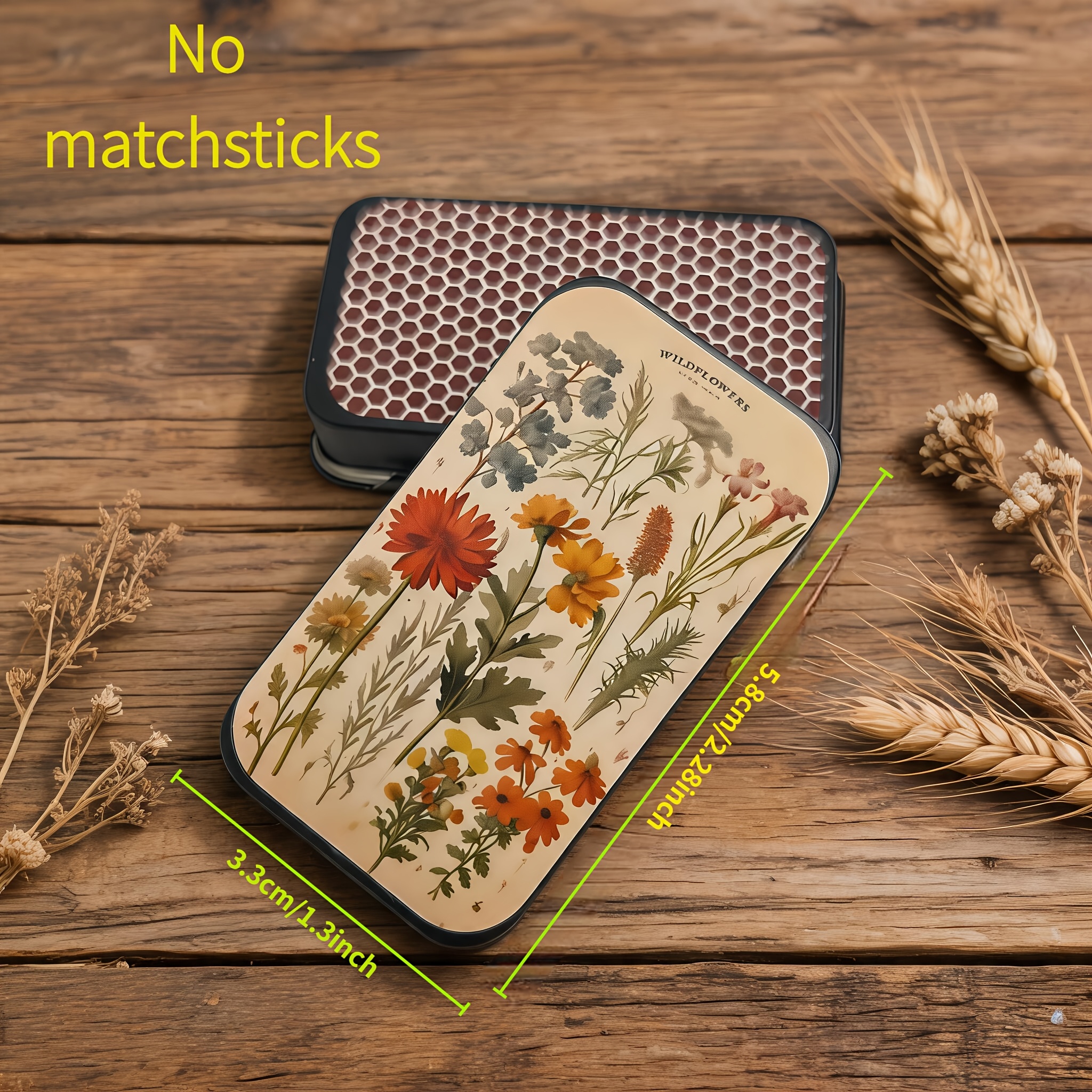TEMU Retro Floral Pattern Sliding Metal Storage Box, Mini Portable Organizer, Empty Box (no Matches Included) - Suitable For Storing Rings, Earrings,